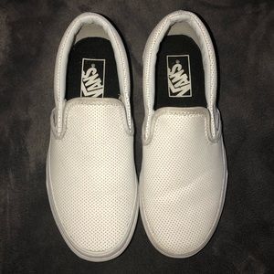 Vans Women's White Perf Leather Slip-on US 6